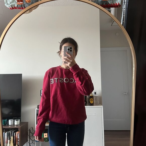 Lacoste Red Crewneck Sweatshirt - Picture 4 of 7